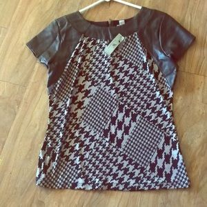 Faux Leather Cap Sleeve Shirt *3 for $20*